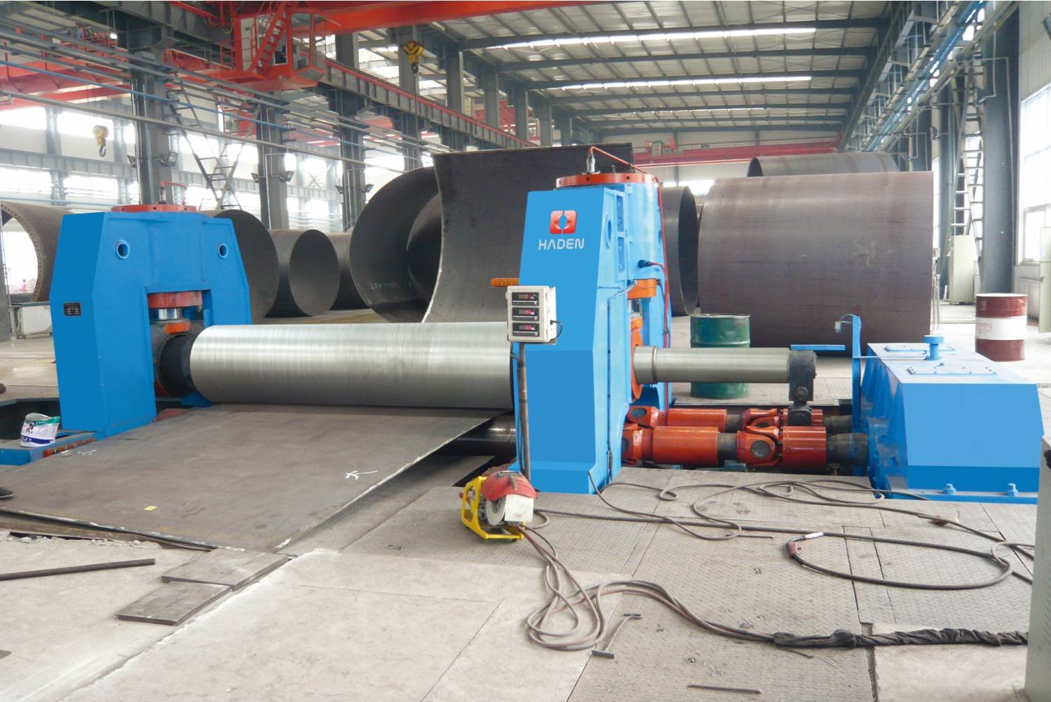 W11XA (NC/CNC) horizontal lower-adjusting 3-roll plate rolling machine